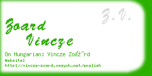 zoard vincze business card
